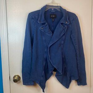 Jessica Simpson Moto Jacket Gigot S Asymmetrical Front Military Band Style Y2K